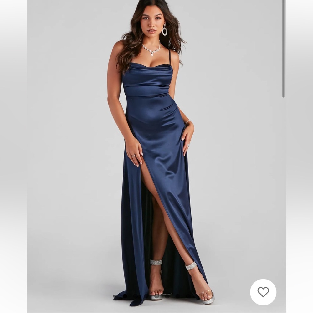 Marissa Formal Satin Cowl Neck Dress